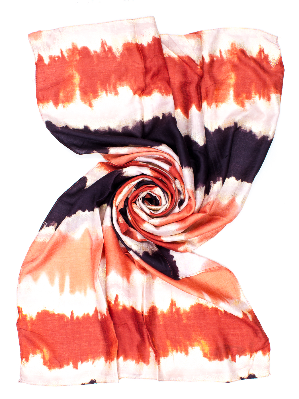STOLA STAMPA PAINTING LINES LUREX, 85X185 - ORANGE
